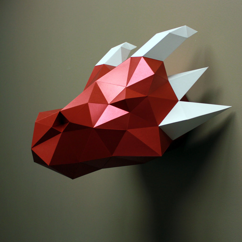 Papercraft Wolf PAPERCRAFT KIT Paper Model DIY Papercraft Wolf Low Poly 3D Paper  Craft Origami Sculpture White 