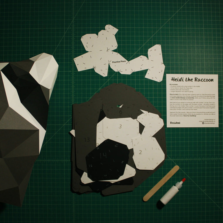 Raccoon DIY Paper Animal Sculptures